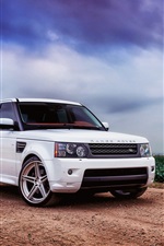 Preview iPhone wallpaper Land Rover, Range Rover, sport white SUV car