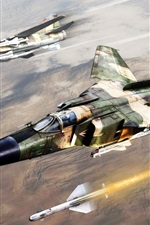 Preview iPhone wallpaper Art painting, the MiG-23 Soviet fighter jets, rocket