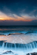 Preview iPhone wallpaper Beautiful landscape, ocean, beach, stones, sunrise