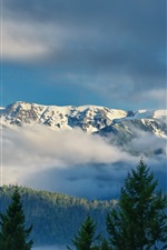 Preview iPhone wallpaper Olympic National Park, Washington, Olympic Ridge, clouds, mountain