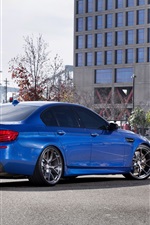 Visualizar papel de parede do iPhone BMW M5 F10 carro azul back view