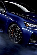 Lexus GS F синий автомобиль, черный фон