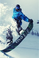 Preview iPhone wallpaper Winter, snowboard sports, thick snow