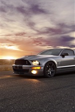 iPhone обои Форд Cobra Shelby GT500 суперкар на закате