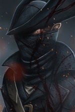 Preview iPhone wallpaper Hunter, hat, blood, art picture
