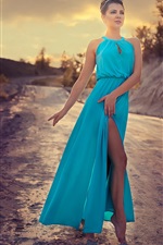 Preview iPhone wallpaper Blue skirt fashion girl dance