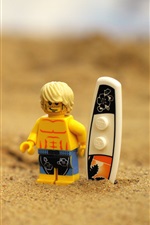 Preview iPhone wallpaper Lego toy, beach