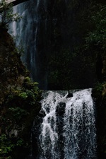 Preview iPhone wallpaper Waterfall, bridge, cliff