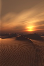 Preview iPhone wallpaper Desert, sands, clouds, sunset