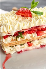 Sobremesa deliciosa, creme, morango