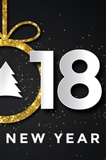 Aperçu iPhone fond d'écran Bonne année 2018, arbre de Noël, étoiles