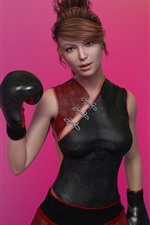 Vorschau des iPhone Hintergrundbilder Fantasie Mädchen, Boxen, rosa Hintergrund