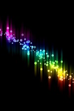 Preview iPhone wallpaper Colorful spectrum, black background, abstract picture