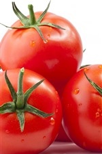 Preview iPhone wallpaper Tomatoes, vegetable, white background
