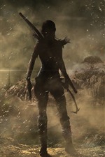 Preview iPhone wallpaper Tomb Raider, Lara Croft, back view, ship, wind