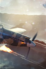 Предварительный просмотр обоев iPhone World of Warplanes, истребитель, полёт, небо, облака