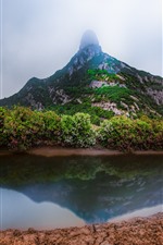 Preview iPhone wallpaper Xiangshan Hualiu Island, mountain, clouds, river, China