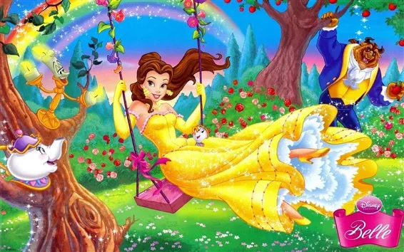 Papéis de Parede A Disney Cartoon, A Bela ea Fera