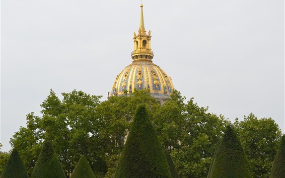 Wallpaper Paris, France, green trees