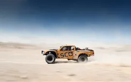 壁紙のプレビュー デザートレース、車、オフロード、ぼかし、背景