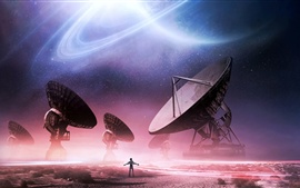 Preview wallpaper Radio telescopes, space exploration