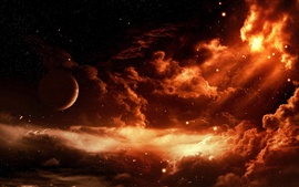Arte imágenes, el espacio rojo, estrellas