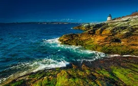 壁紙のプレビュー ニューポート、ウェールズ、イングランド、ブリストル湾、海岸、灯台