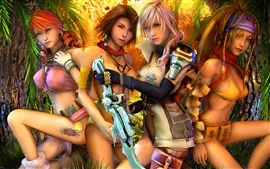 Aperçu fond d'écran Final Fantasy XIII, belles filles
