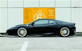 Ferrari F430 черный суперкар вид сбоку