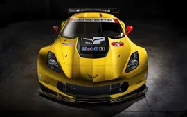 壁紙のプレビュー シボレーコルベットC7-Rレースカーのフロントビュー