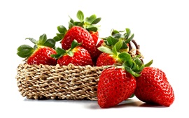 De fresas frescas, frutos rojos, fruta, cesta