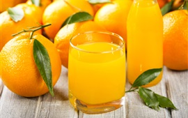 Preview wallpaper Orange juice, citrus, fruits, cups