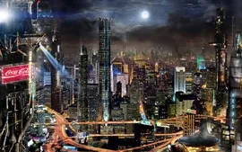 Aperçu fond d'écran Futur, ville, gratte-ciel, lumières, nuit, Japon