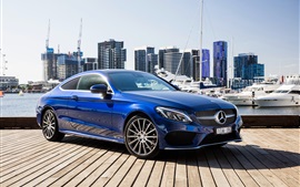 Preview wallpaper Mercedes-Benz AMG C-Class C205 blue Coupe