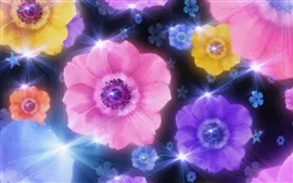 Preview wallpaper Colorful anemone flowers