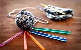 Preview wallpaper Knitting, threads, hooks