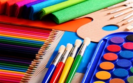 Preview wallpaper Painting tools, pencils, brush, colorful