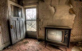 Preview wallpaper Ruins, room, TV, dust