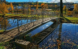 Vorschau des Hintergrundbilder Schweiz, Kanton Zürich, Herbst, Brücke, Fluss
