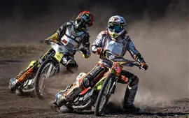 Aperçu fond d'écran Motos, course, vitesse, saleté