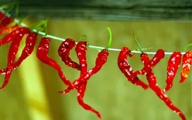 Aperçu fond d'écran Poivron rouge sec, corde